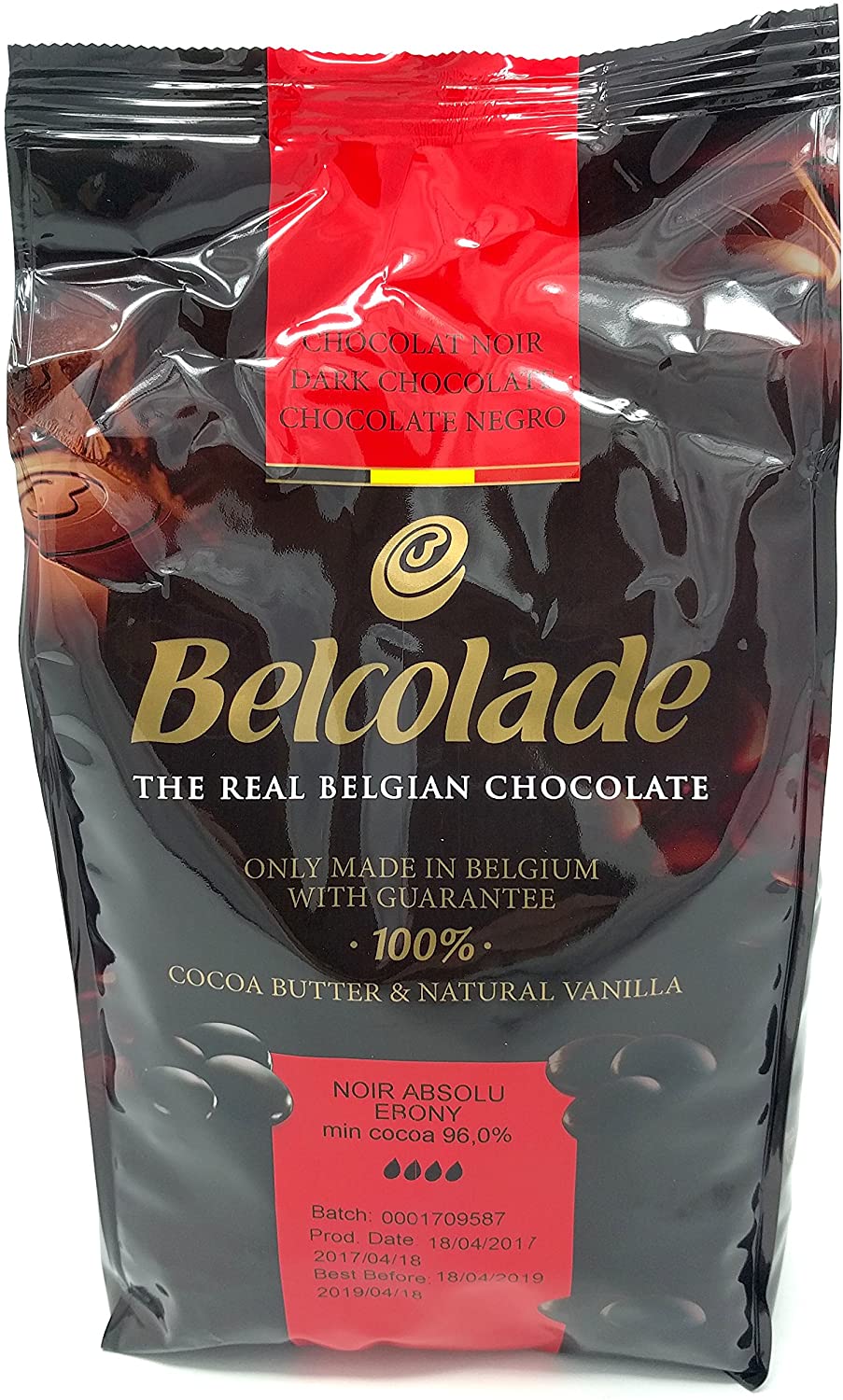 Chocolate Belcolade 96% Cacao - Club Repostero